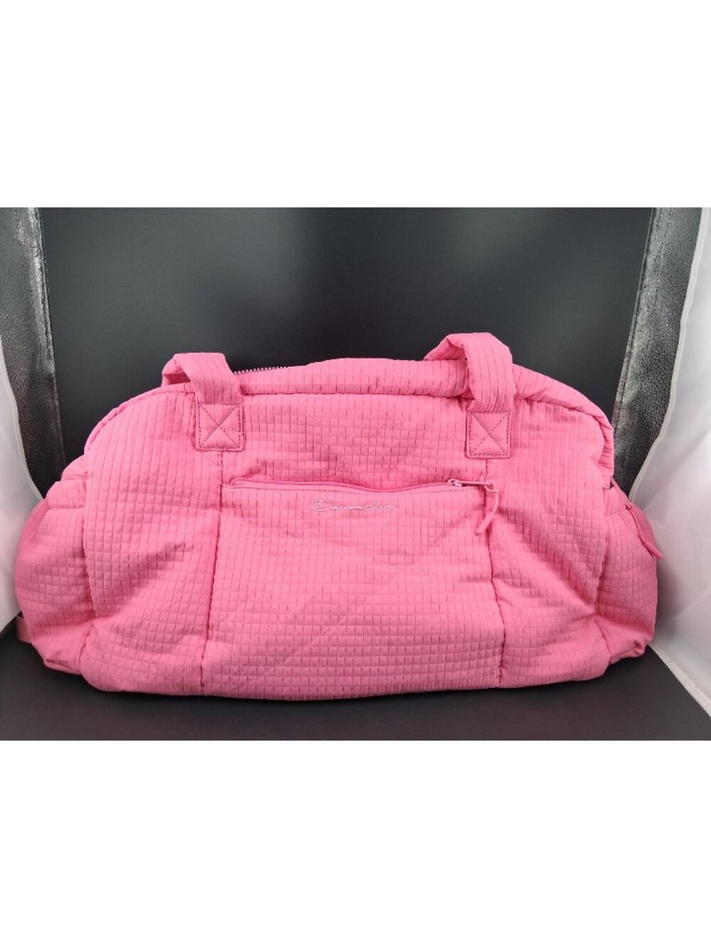 Champion Quilted Pink Gym Duffel Bag With Zippers & Pockets